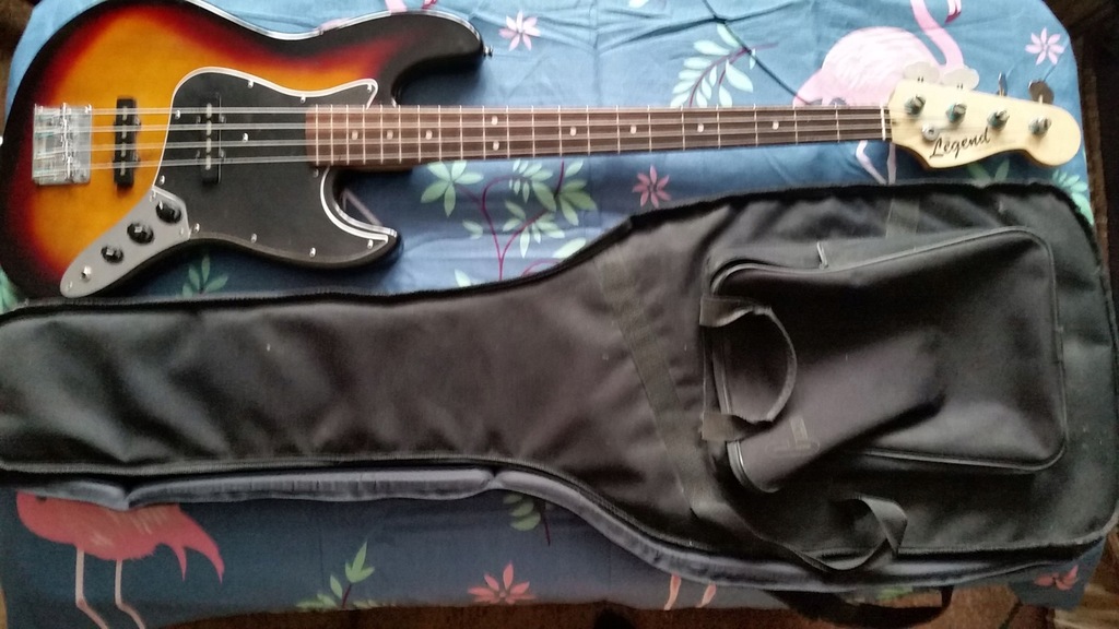 gitara basowa LEGEND JAZZ BASS futerał pas kabel