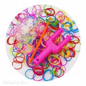 LB17 Gumki Loom Bands akcesoria proca haczyki MIX
