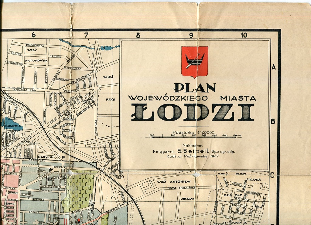 ŁÓDŹ -- przedwojenny plan miasta