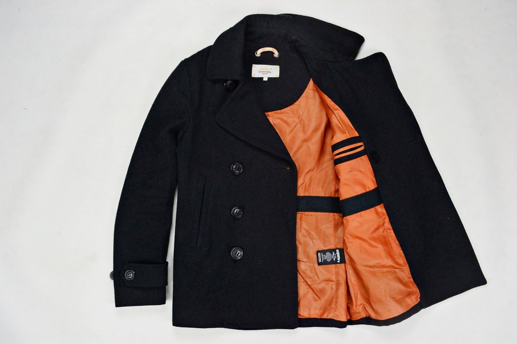 SUPERDRY COMMODITY Dwurzędowy Zimowy Płaszcz S