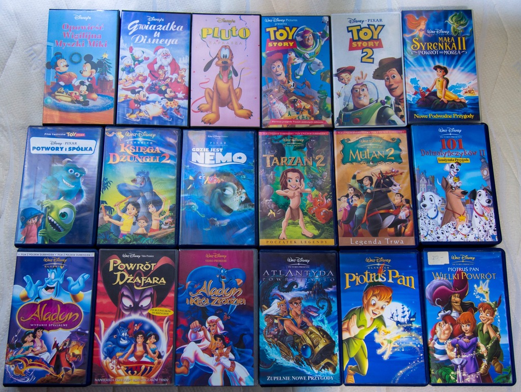 34 Kasety VHS z bajkami disneya