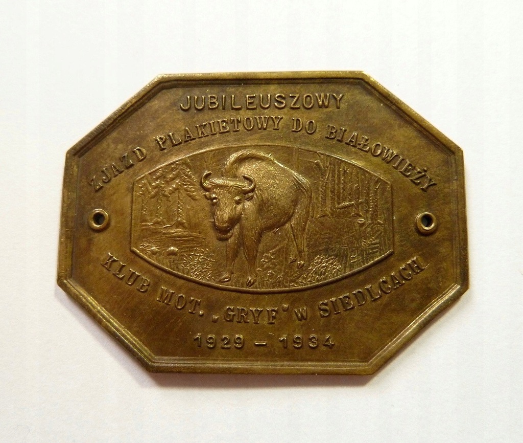 Plakieta motorowa Klub Gryf Siedlce 1934 r. (688)