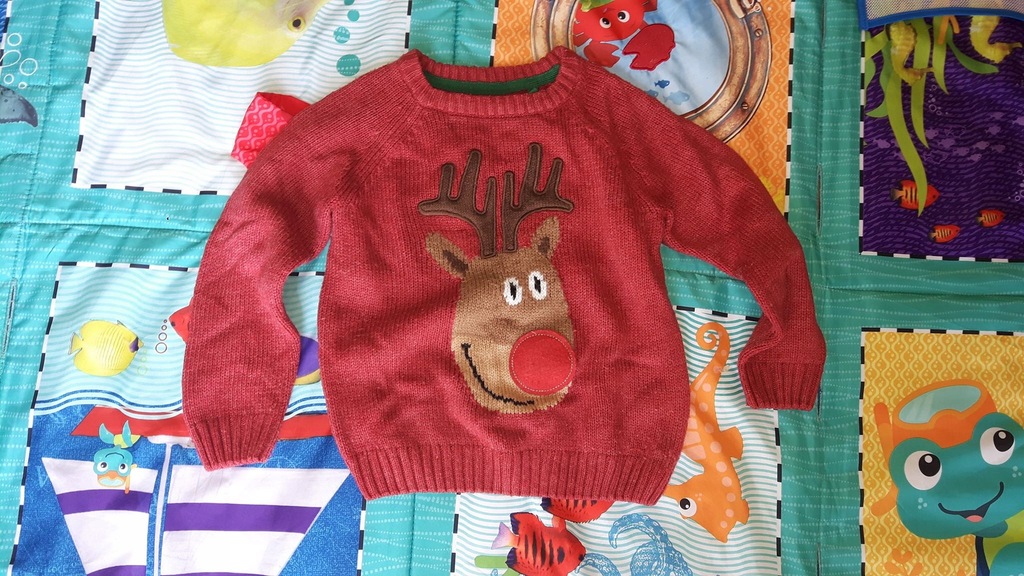 Świąteczny sweterek dla chłopca 92-98