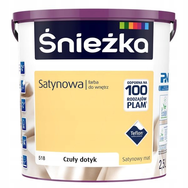 Śnieżka Satynowa 5L 518 czuły dotyk farba lateksow