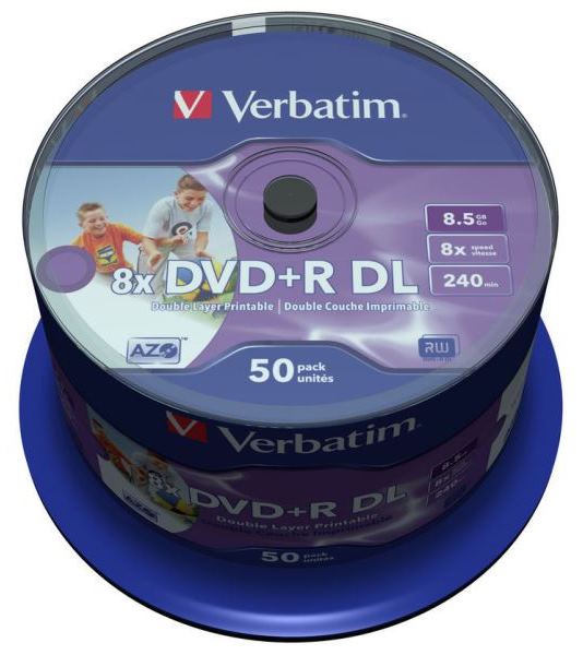 DVD+R DL 8,5 GB VERBATIM PRINTABLE CAKE 50 EU