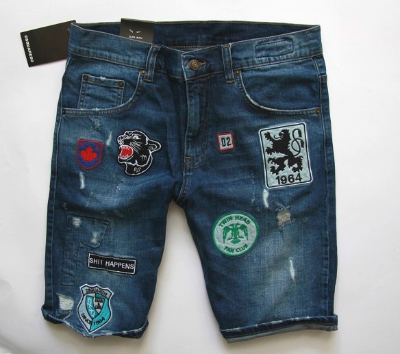DSQUARED Szorty jeans NASZYWKI! W32 / 84CM