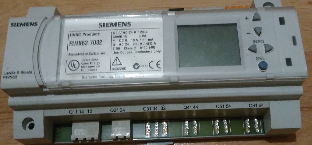 SIEMENS STEROWNIK RWX62.7032      RWX62 7032