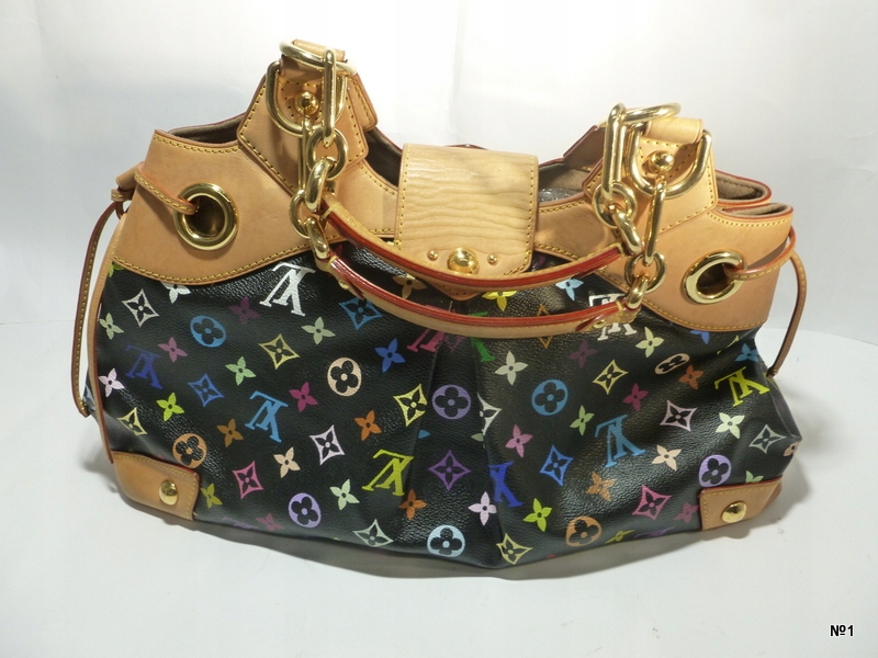 Autentyczna torba Louis Vuitton Ursula czarna wielokolorowa