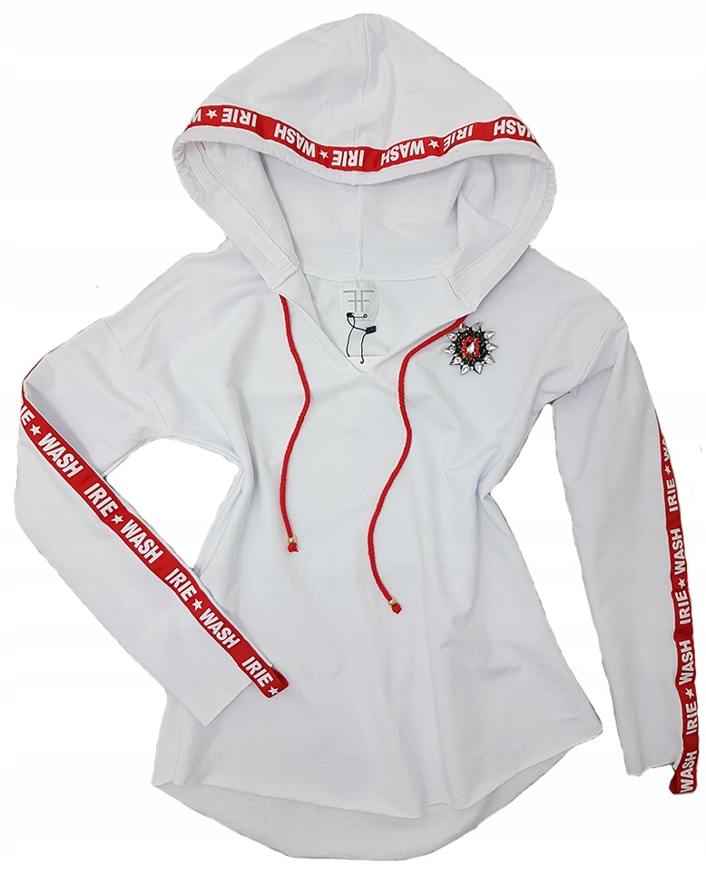 FRAGGIA ITALY WIOSENNA BLUZA LAMPASY BIAŁA L/40