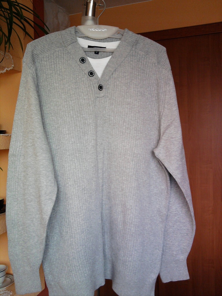 Popielaty męski sweterek George XL - 100 % Cotton