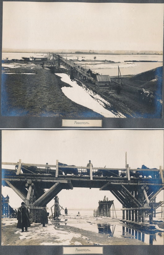 Most przez Wisłę Annopol 1915 - 2 fotografie