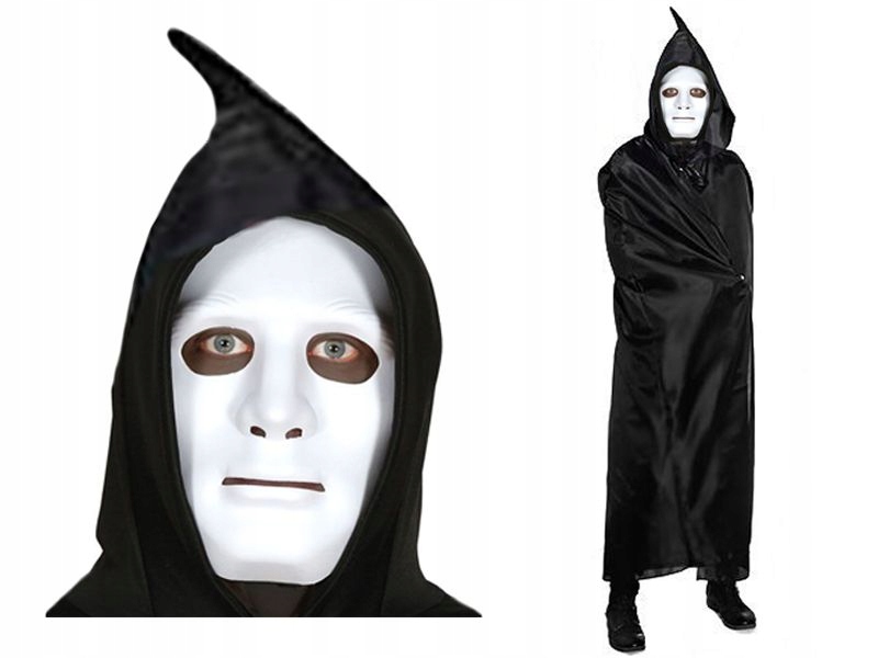 ZESTAW KOSTUCHA STRÓJ ŚMIERĆ HALLOWEEN 2el