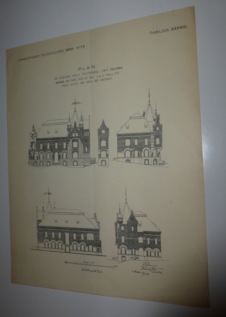TABLICA PROJEKT WILLA Julian Wang LWÓW 1899