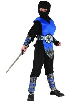 Strój Ninja Kostium Nindża Ninjago Blue 130/140 cm