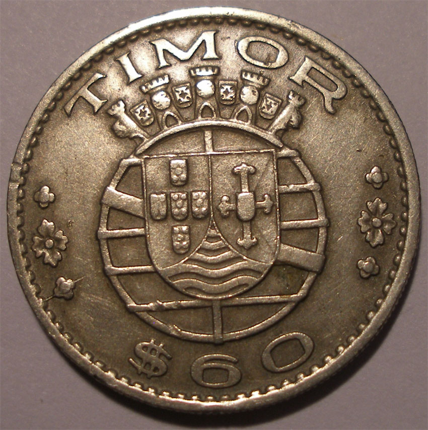 TIMOR WSCH. 60 centavos 1958 RZADSZA