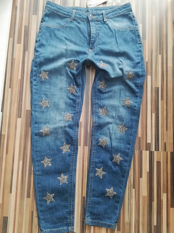 calzedonia spodnie rurki jeans gwiazdy 40 L