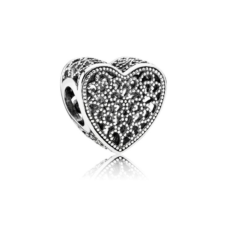 Charms ażurowe serce 925 wzór Pandora