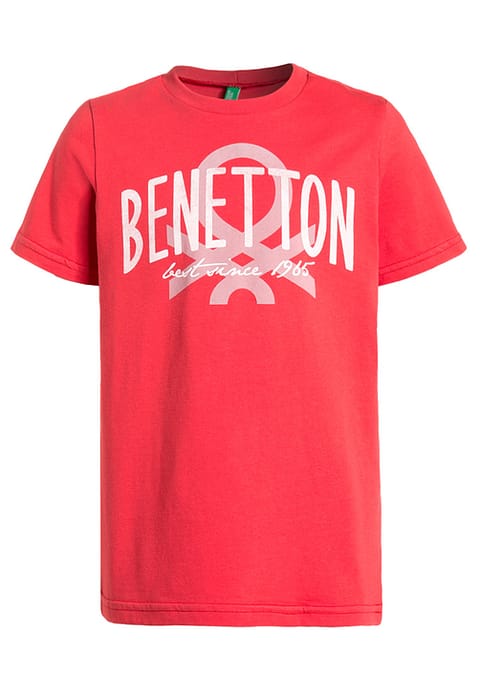 Benetton NOWY czerwony T-shirt z dużym logo 12l