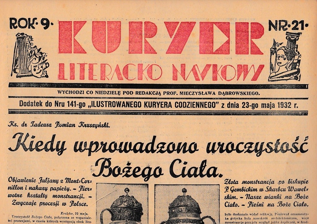 KLN 1932 Boże Ciało Lwów grafika rysunek SZANCER