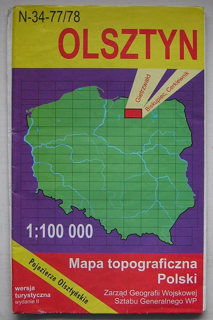OLSZTYN MAPA TOPOGRAFICZNA 1:100000 2002
