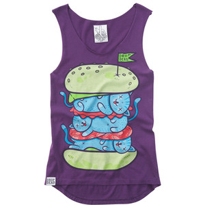 DROP DEAD UNIKAT! burger cat oryginalny TANK TOP M