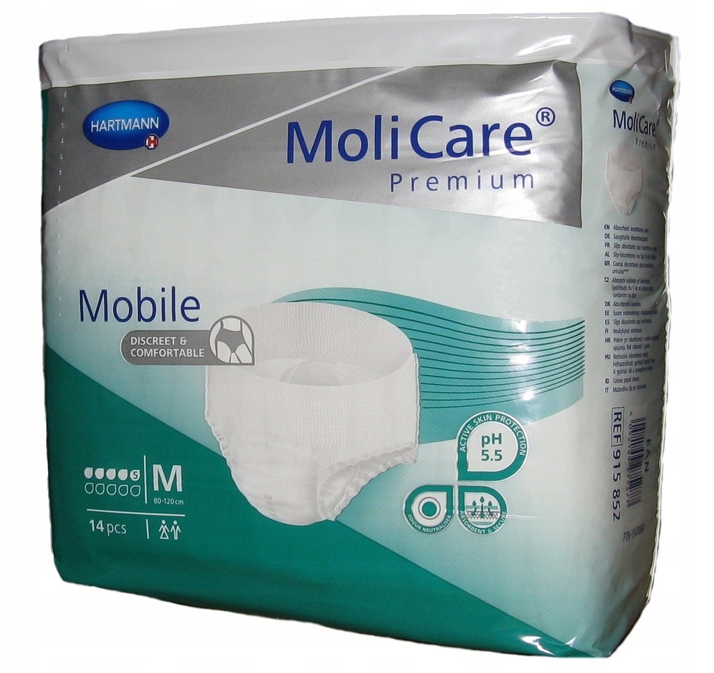 Pieluchomajtki MoliCare Premium Mobile M, 60szt.