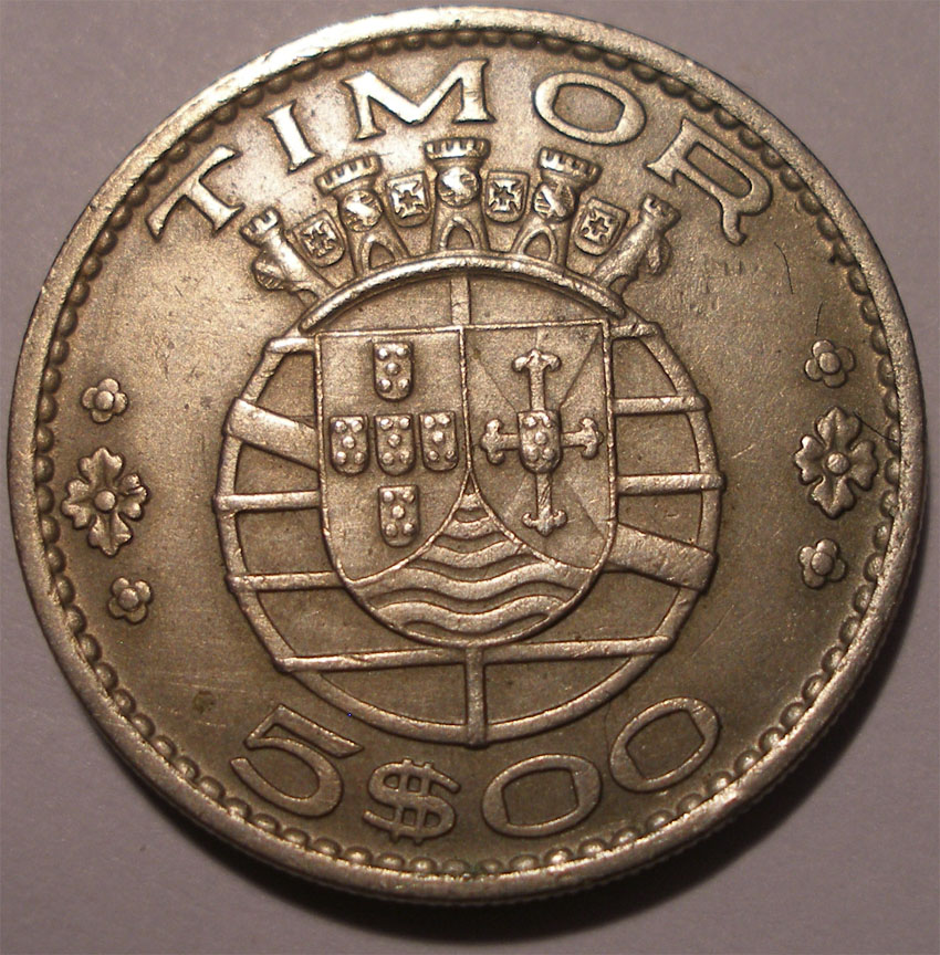 TIMOR WSCH. 5 escudos 1970 ŁADNA