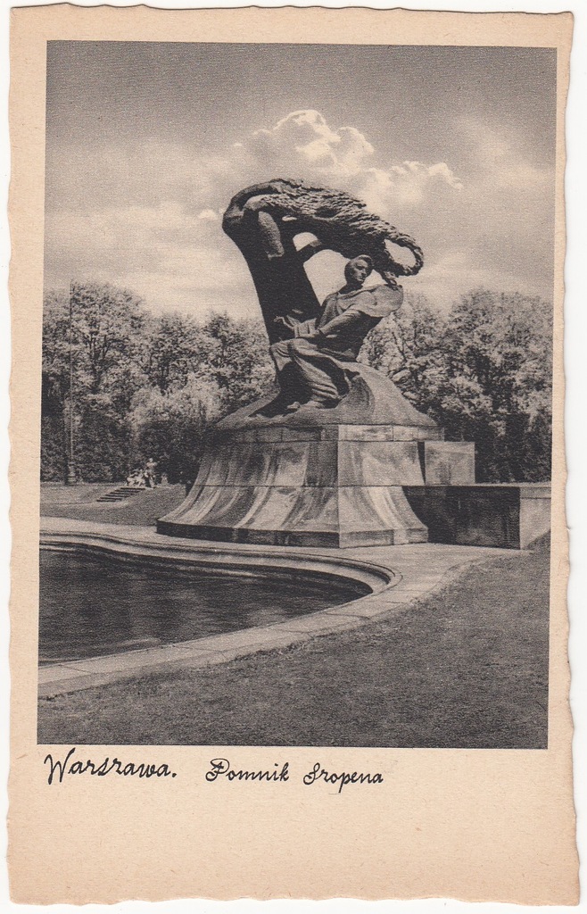 Warszawa Łazienki pomnik Szopen Chopin (ok. 1930)