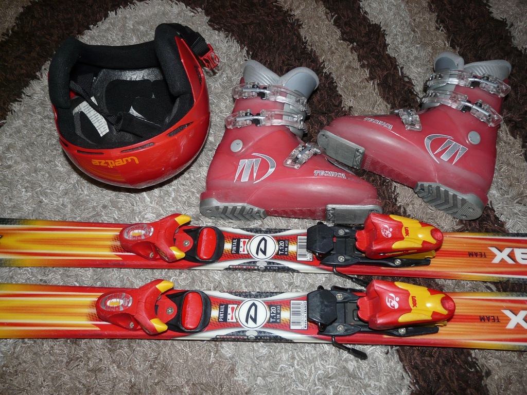 NARTY DZIECIĘCE 120 DYNASTAR +BUTY+ KASK DECATHLON