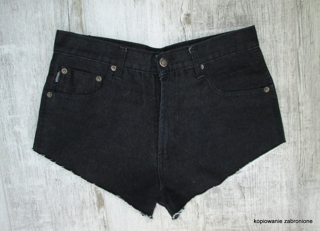MOSCHINO - WYCIĘTE spodenki jeans szorty - 38/M