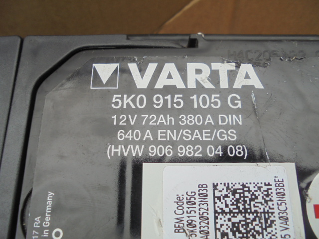 AKUMULATOR VARTA VW 5K0915105G 12V 72AH 380A 12R - 7518803612 ...