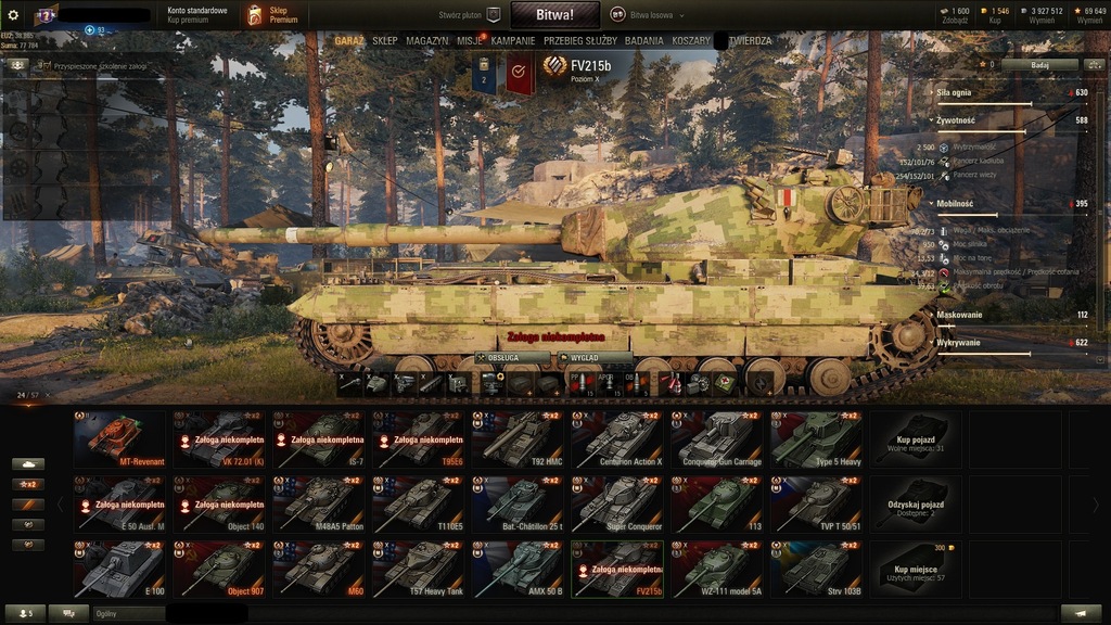 Konto WoT - Prem tanki T8, Unikaty T10!