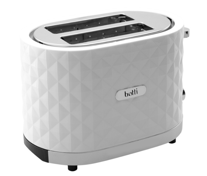 KRYSZTAŁOWY TOSTER BOTTI BIANCO BIAŁY 1000W TR0201