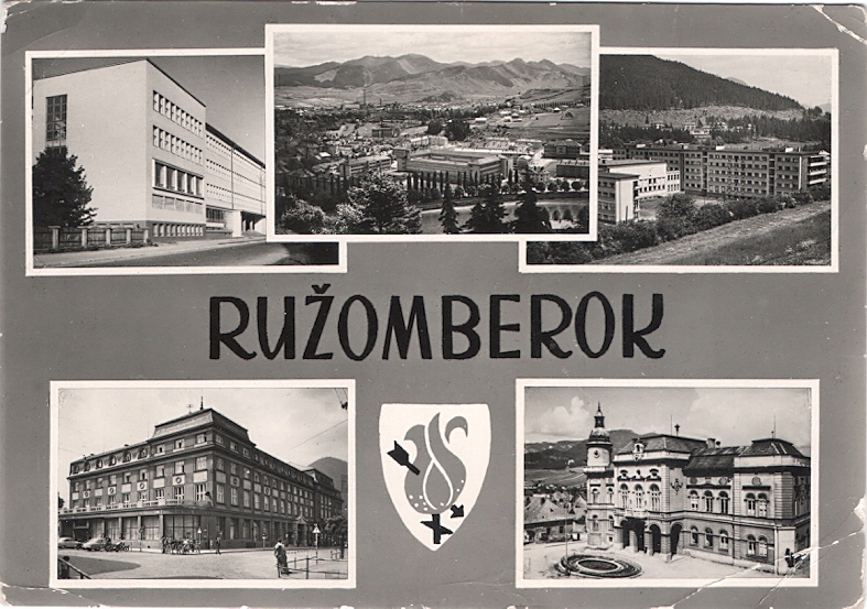 SŁOWACJA - RUŻEMBEROK - CENTRUM + HERB - 1965R