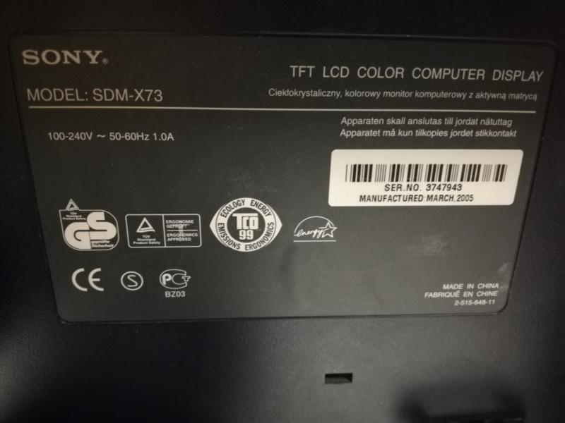 MONITOR SONY SDM-X73 - 7330516854 - oficjalne archiwum Allegro