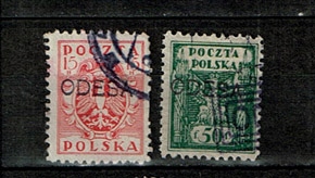 Polskie znaczki opłaty Odesa kas