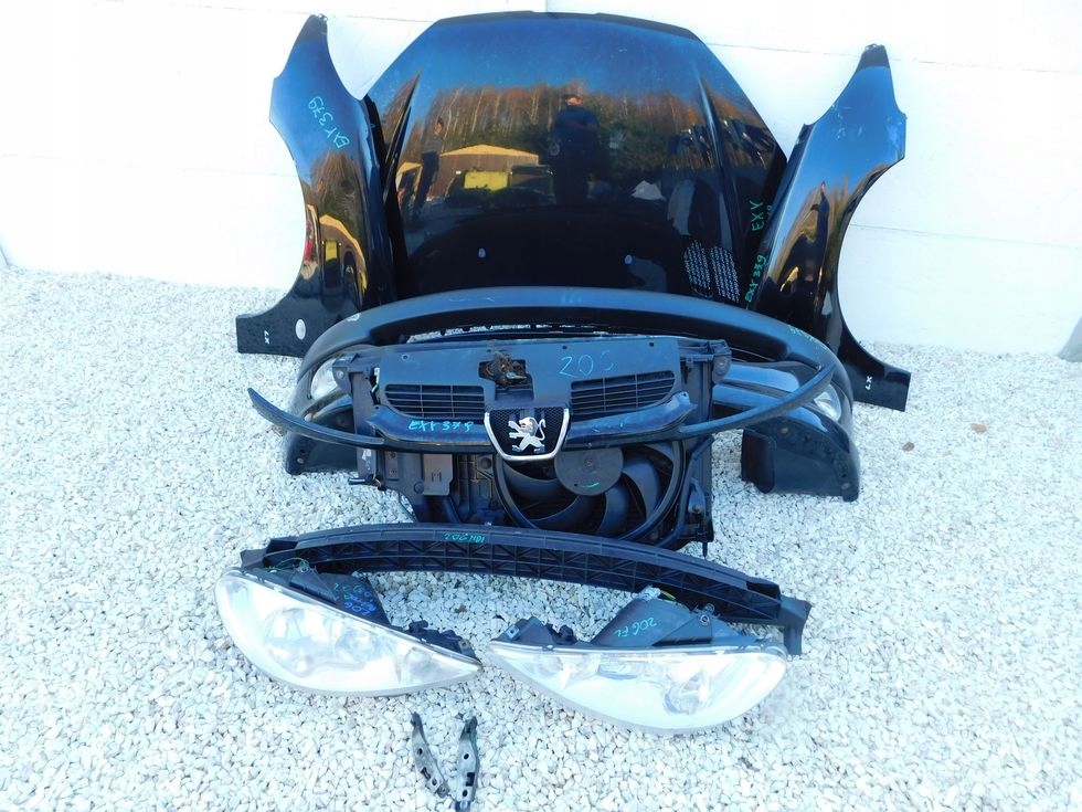 Peugeot 206 EXY przód zderzak maska błotnik lampa