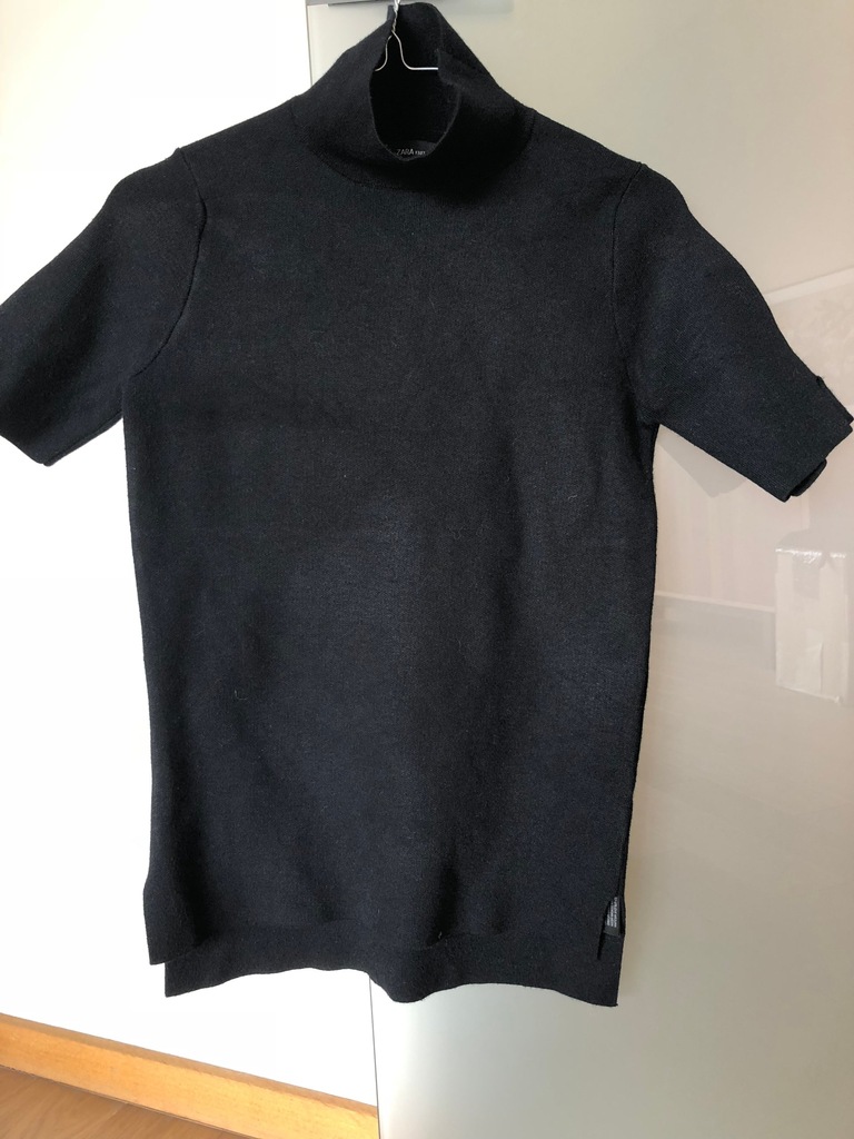 Zara Czarny wełniany golf bluzka sweter t-shirt S