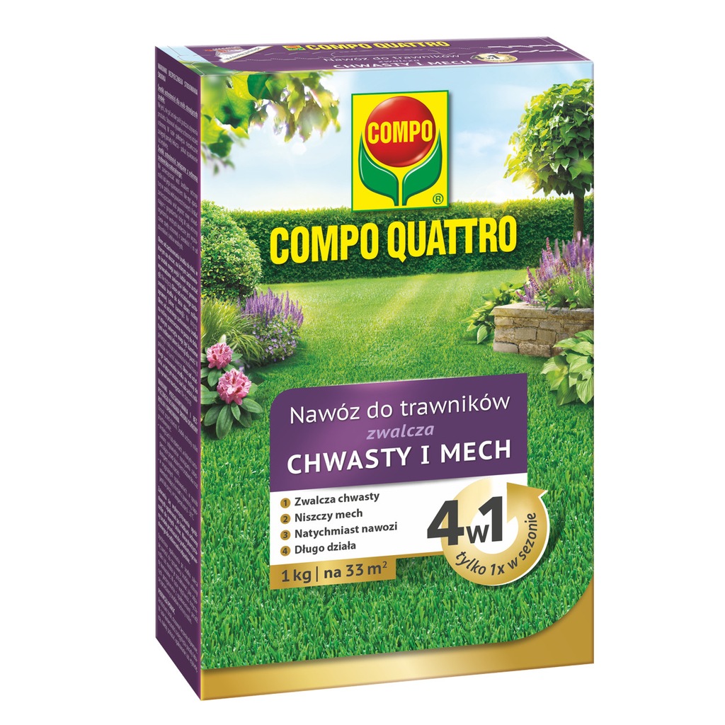 Nawóz do trawników Compo Quattro 4w1 COMPO 1kg