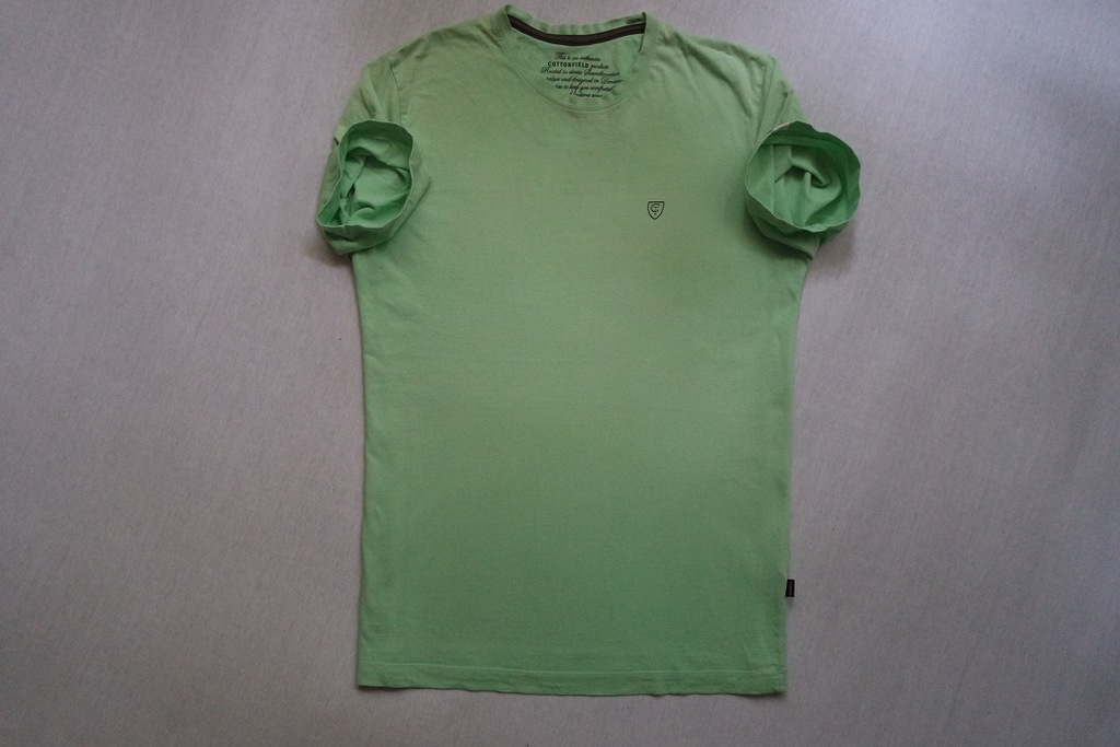 COTTONFIELD koszulka zielona t-shirt logowana_L/XL