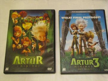 ARTUR I MINIMKI cała seria 1-2-3 książka i 2 DVD