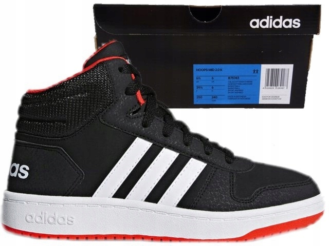 B75743 BUTY ADIDAS HOOPS MID r 34 młodzieżowe - 7515055061 - oficjalne  archiwum Allegro