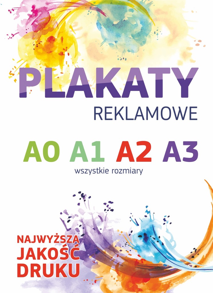 Plakaty reklamowe A3 A2 A1 A0 - druk POZNAŃ
