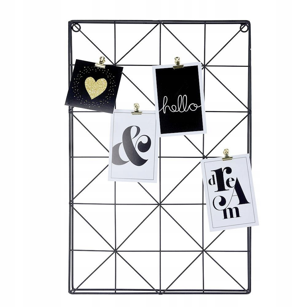 Metalowy organizer czarny ścienny wiszący 57x37 cm
