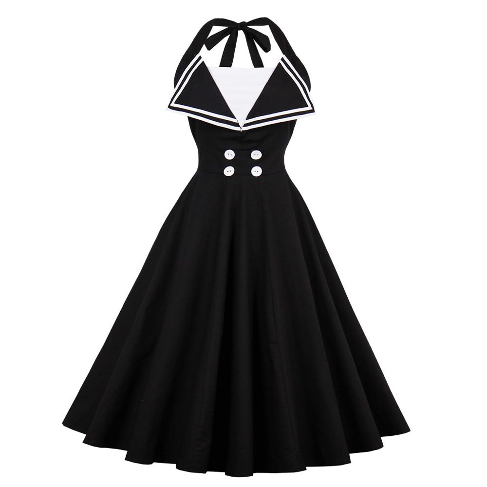 Sukienka PIN UP marynarska RETRO lata 50 VINTAGE