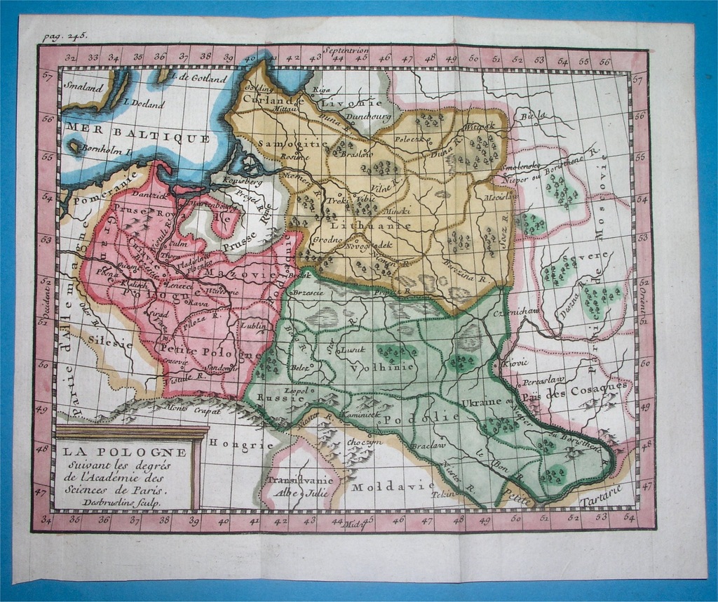 1738 MAPA POLSKI GDAŃSK WARSZAWA POZNAŃ KRAKÓW