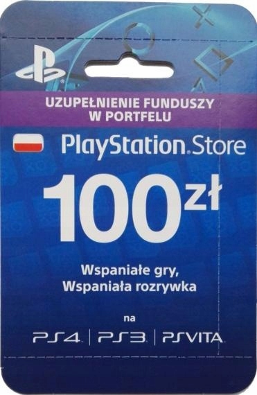 Karta PlayStation Network PSN 100 zł PS3 PS4