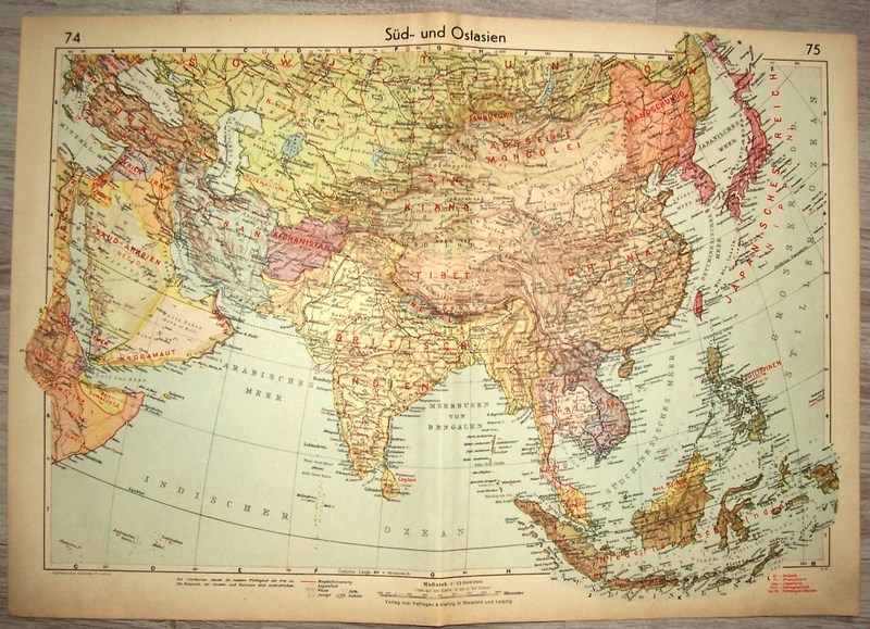 POŁUDNIOWO-ZACHODNIA AZJA. Mapa. 1941.