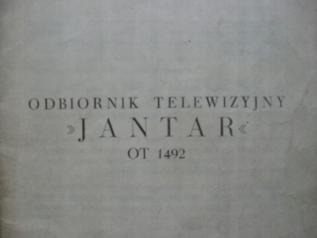 Telewizor JANTAR OT 1492 Instrukcja obsługi