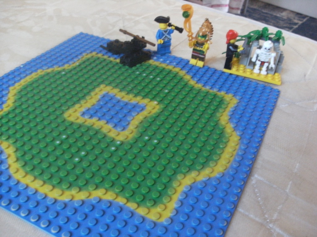 LEGO Piraci resztki 4 ludków wódz Azteków PŁYTA